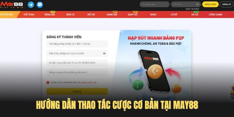 Hướng dẫn thao tác cược cơ bản tại May88